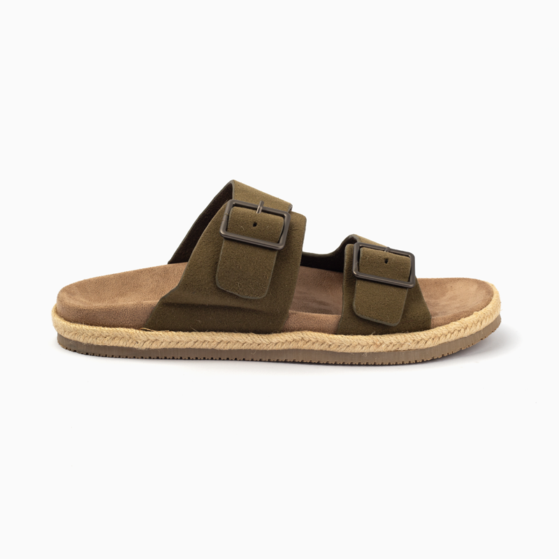 Zara Double Buckle Sandal-Olive