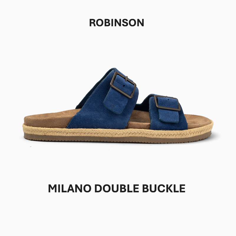 Robinson Double Buckle Slipper-Sky Blue