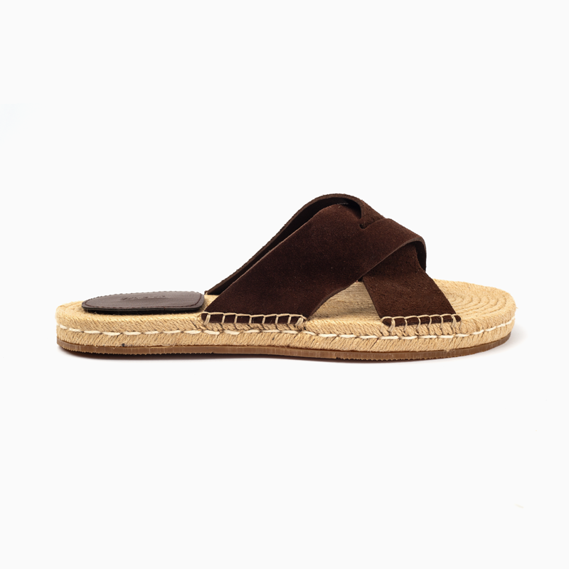 Zegna Men's Cross straps Sandal -Coffe