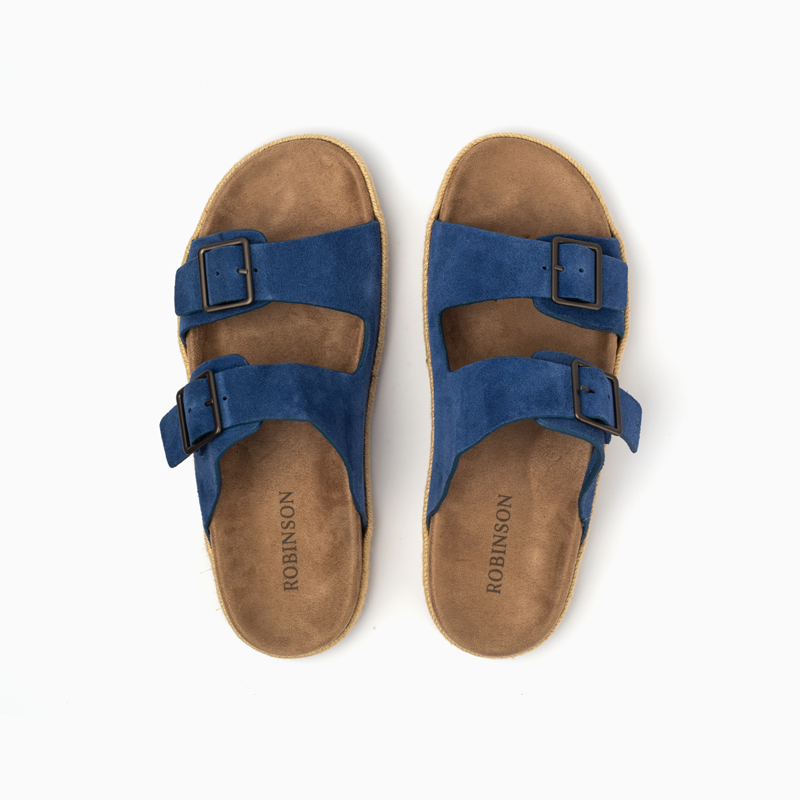 Robinson Double Buckle Slipper-Sky Blue