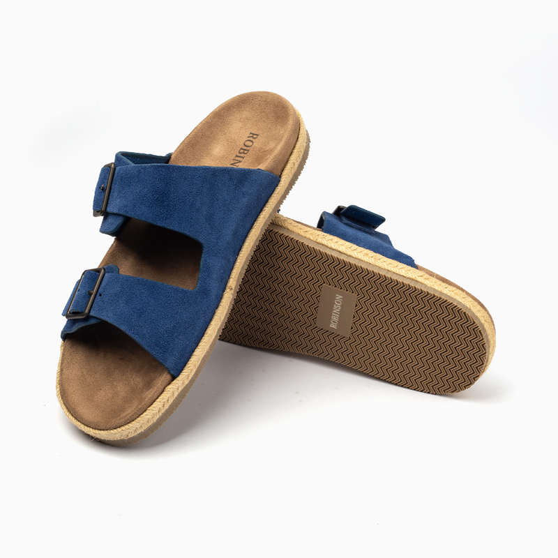 Robinson Double Buckle Slipper-Sky Blue