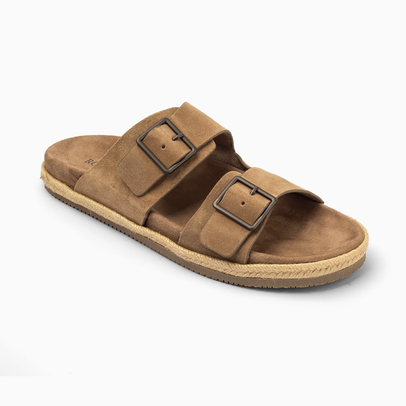 Zara Double Buckle Slipper-Beige
