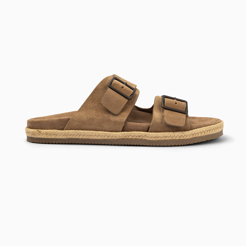 Zara Double Buckle Slipper-Beige