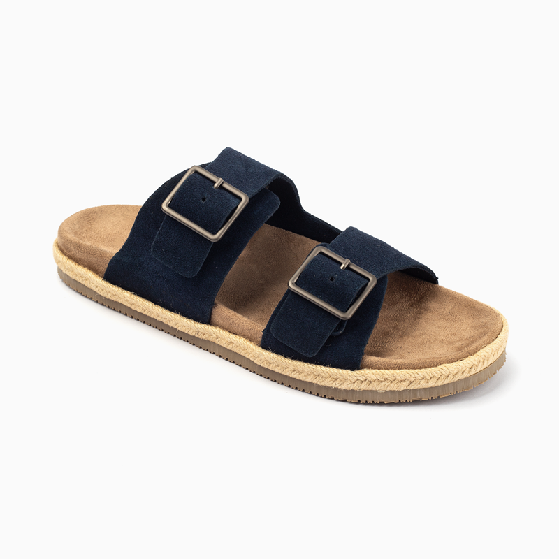 Zara Double Buckle Sandal-Navy