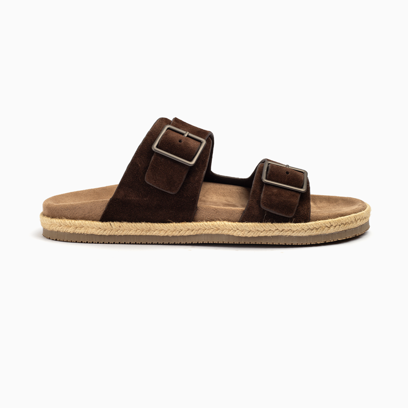Zara Double Buckle Slipper-Coffe