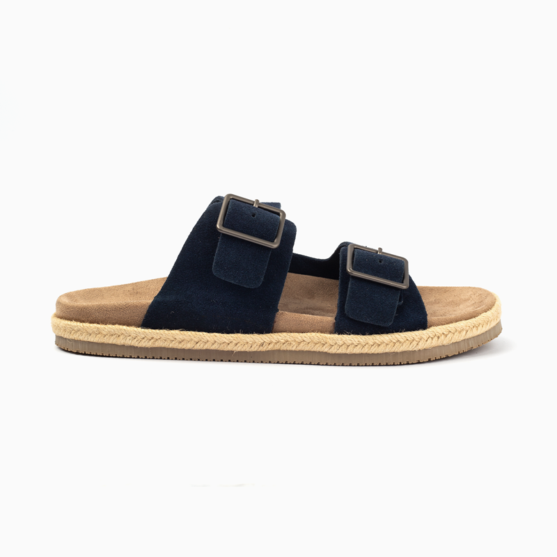 Zara Double Buckle Sandal-Navy