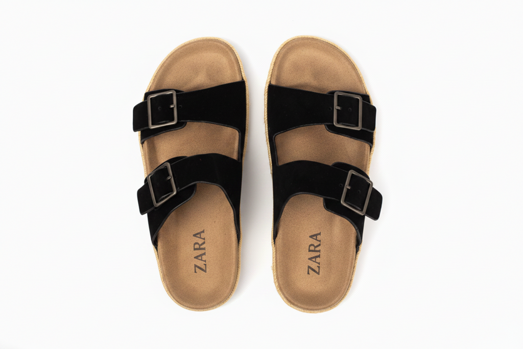 Zara Double Buckle Slipper-B