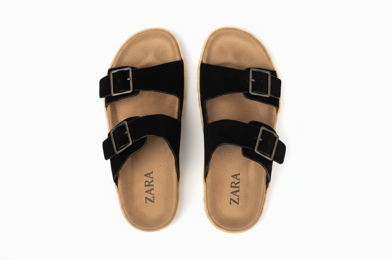 Zara Double Buckle Slipper-B