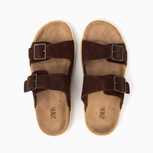 Zara Double Buckle Sandal -Coffe