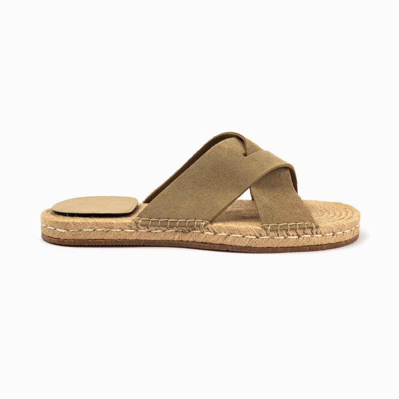 Zegna Men's Cross straps Sandal -Beige