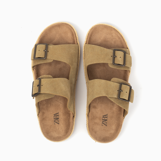 Zara Double Buckle Sandal-Beige