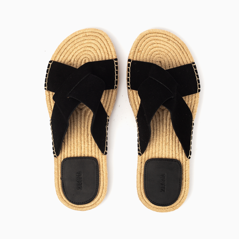Zegna Men's Cross straps Sandal -B