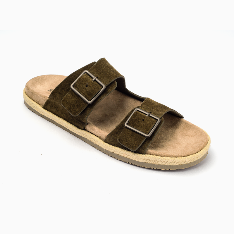 Zara Double Buckle Slipper-Olive