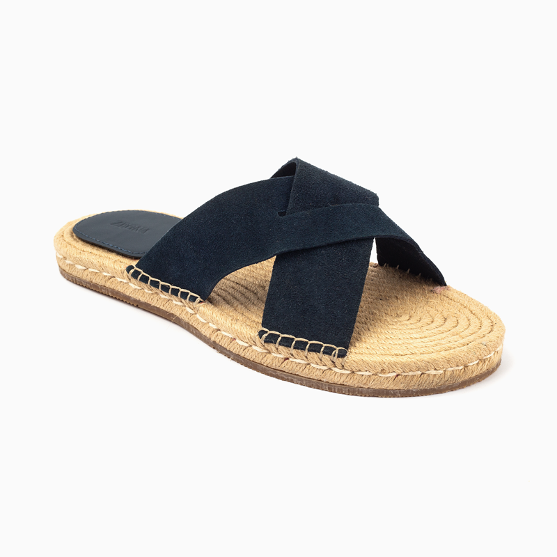 Zegna Men's Cross straps Sandal -Navy