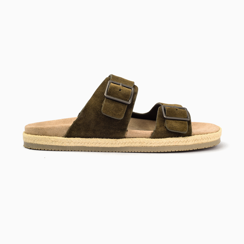 Zara Double Buckle Slipper-Olive