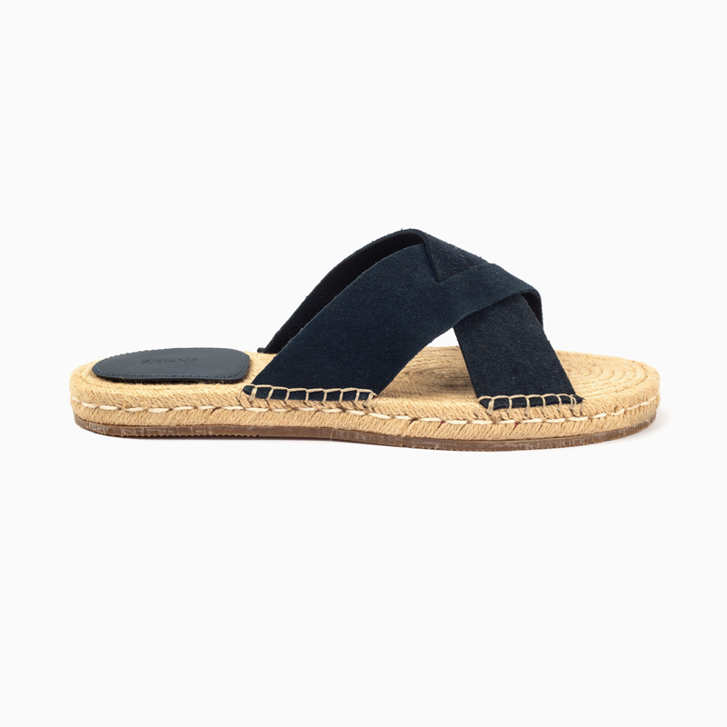 Zegna Men's Cross straps Sandal -Navy