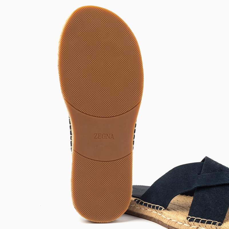 Zegna Men's Cross straps Sandal -Navy